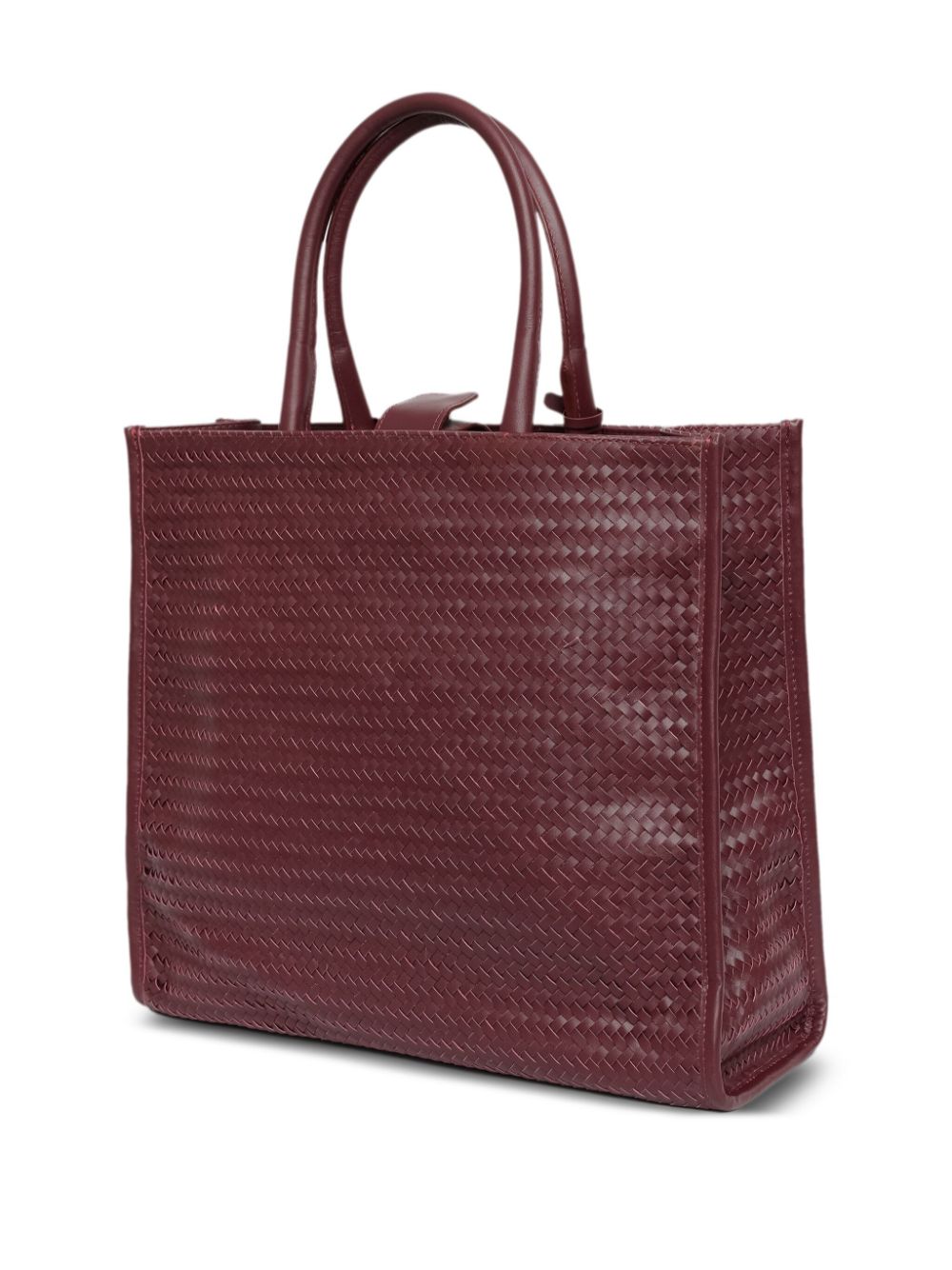 Sarah Chofakian Tresse woven leather tote bag - Rood
