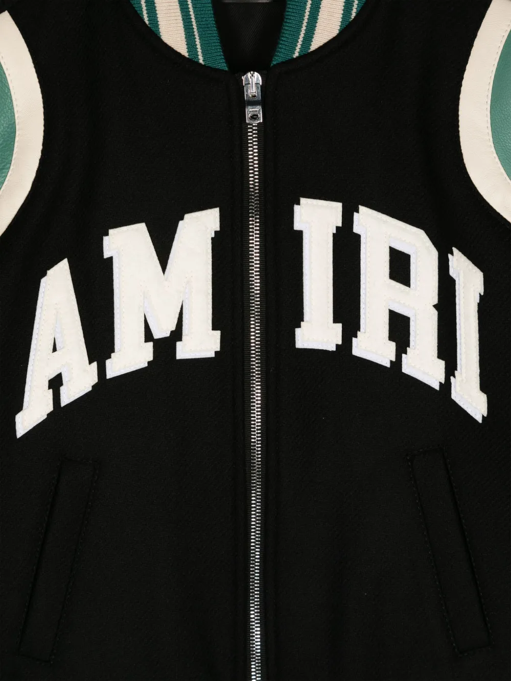 AMIRI KIDS Bomberjack met logoplakkaat Zwart