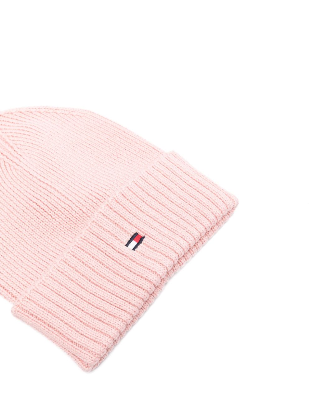 Tommy Hilfiger Junior Geribbelde muts met geborduurd logo - Roze