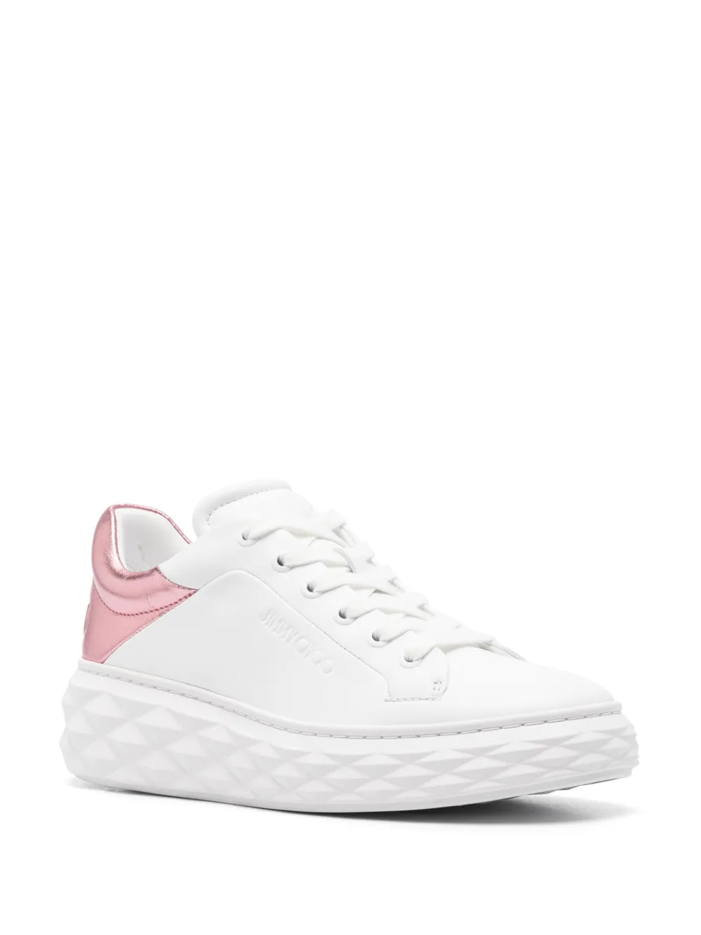 Jimmy Choo Diamond Maxi leather sneakers - Wit