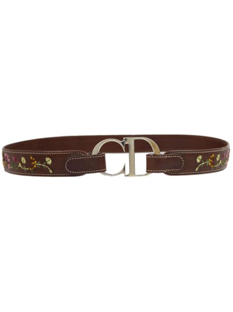 Christian Dior 1990-2000s CD-buckle embroidered belt Women