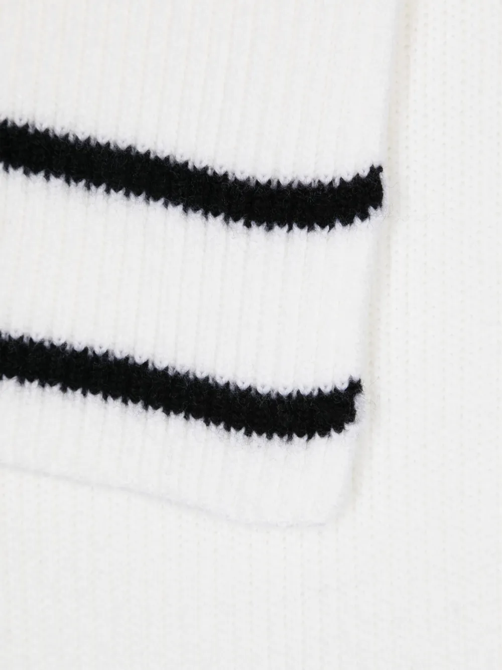 Balmain Kids Geribbelde sjaal met gestreepte afwerking Wit