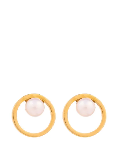 Susan Caplan Vintage aretes Rediscovered con detalle de perlas artificiales 1980