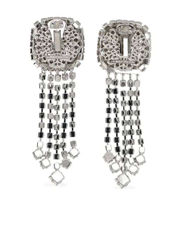 アクセサリーその他 ALESSANDRA RICH Crystal earrings Silver Alessandra Rich crystal-embellished Drop Earrings | Silver