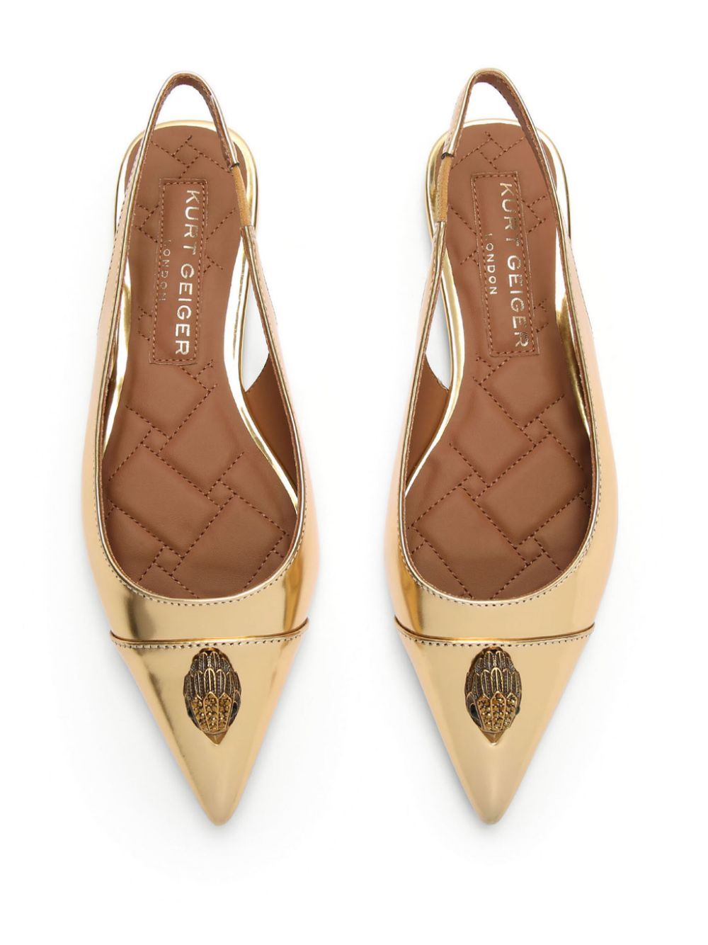 Kurt Geiger London Belgravia slingback ballerina's Goud