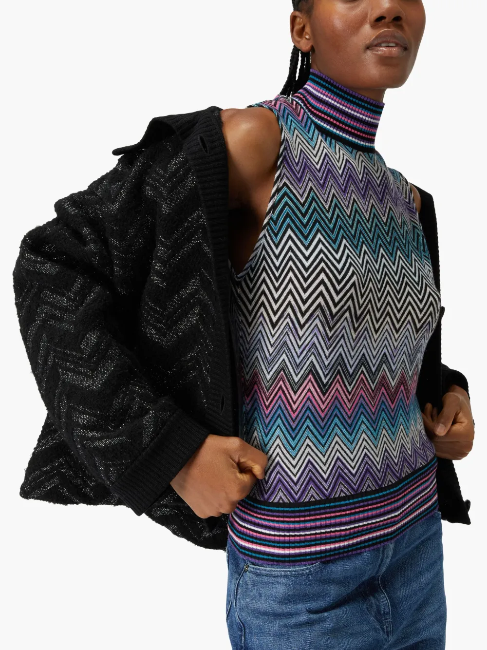 MISSONI ZIGZAG-WOVEN KNITTED TANK TOP 