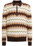 Missoni zigzag long-sleeve polo shirt - Brown