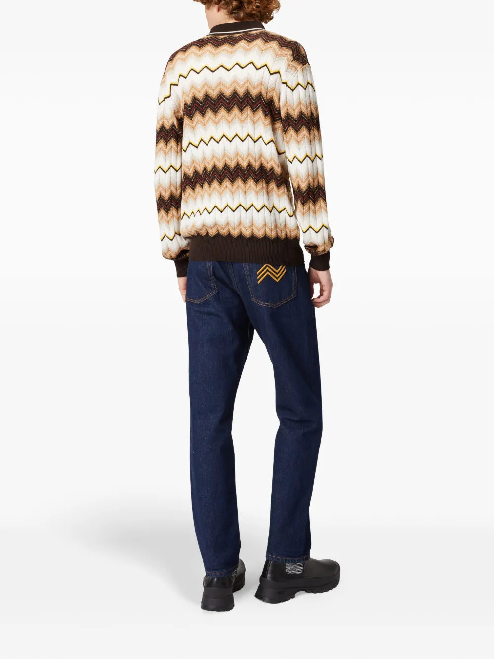 Missoni Poloshirt met zigzagpatroon Bruin