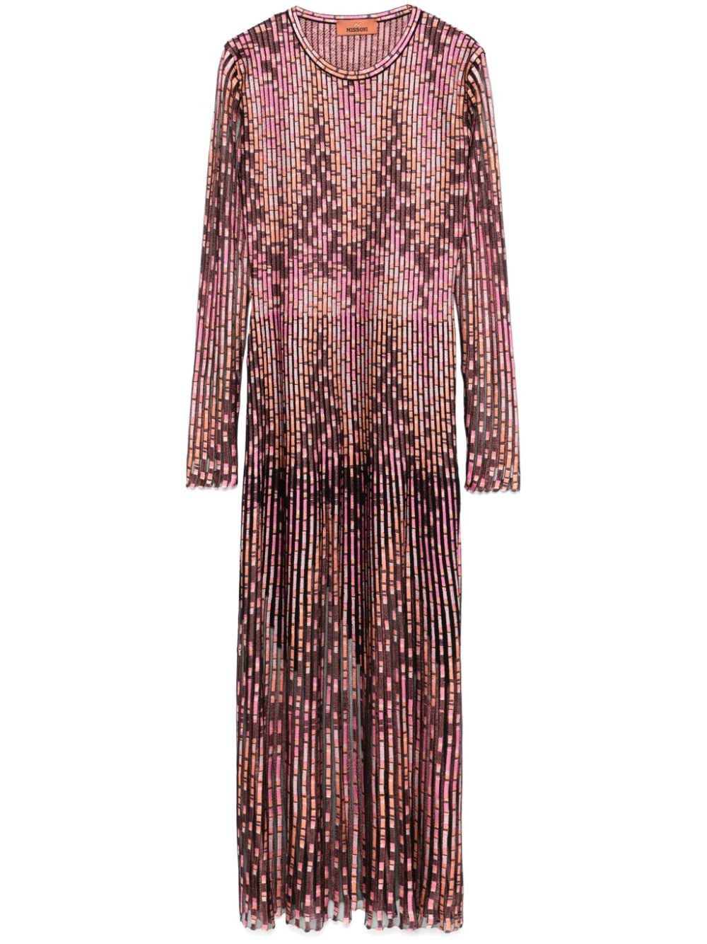 Missoni Zigzag midi-jurk Roze