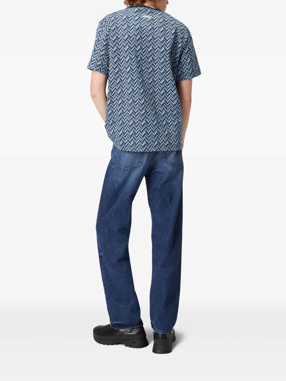 Missoni T-shirt met zizag-patroon Blauw