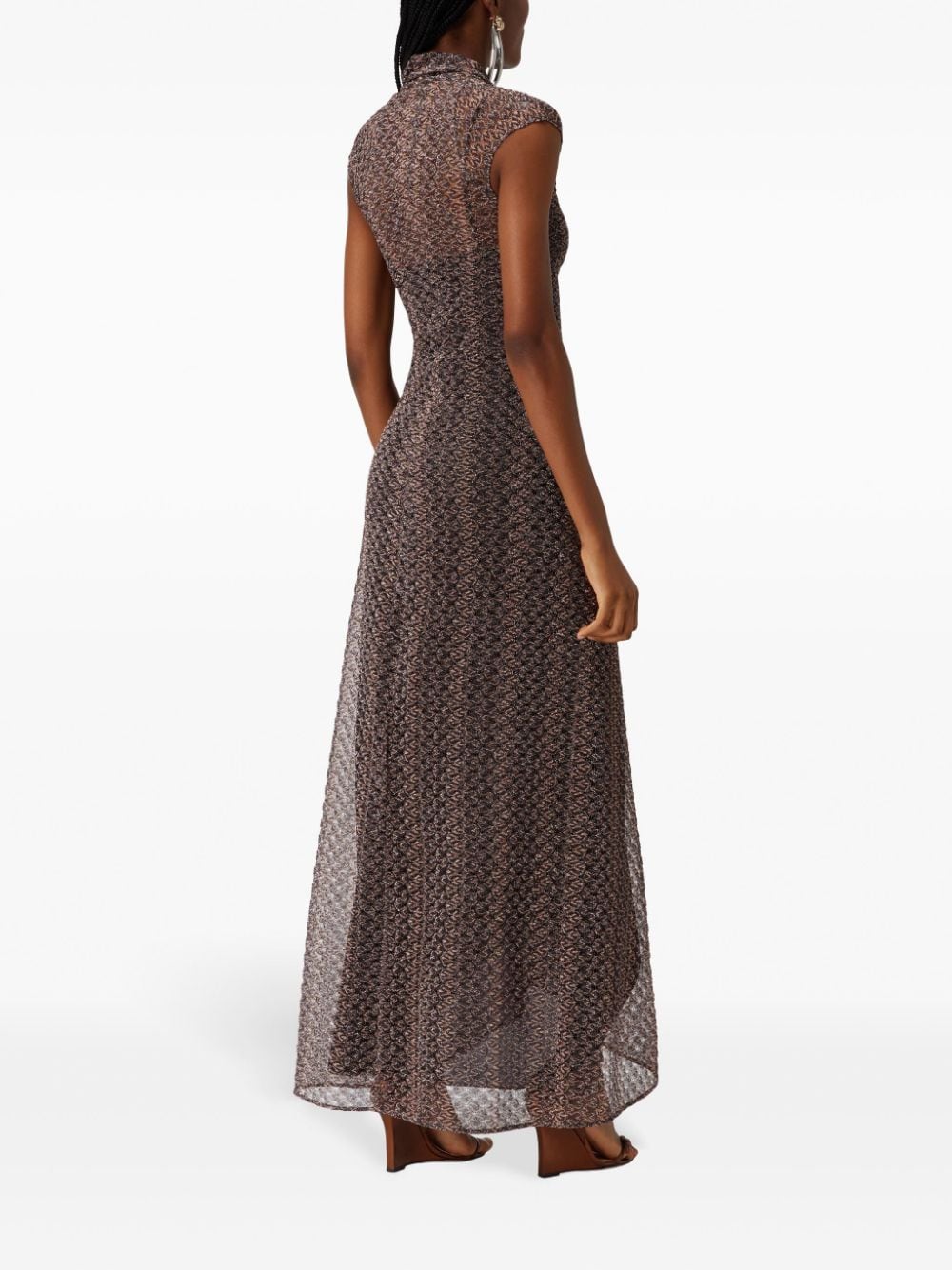 Shop Missoni Lamé Lace Maxi Dress In Black