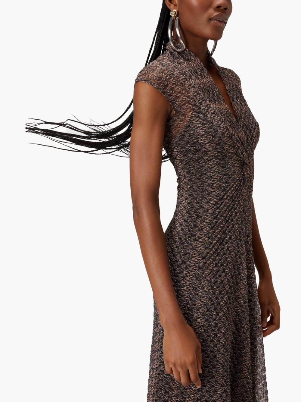 Shop Missoni Lamé Lace Maxi Dress In Black