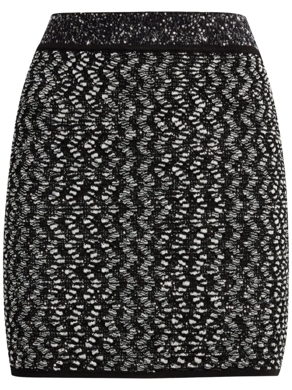 Missoni Zigzag Lamé Mini Skirt in Black