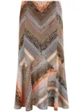 Missoni patchwork-effect lamé flared midi skirt - Brown