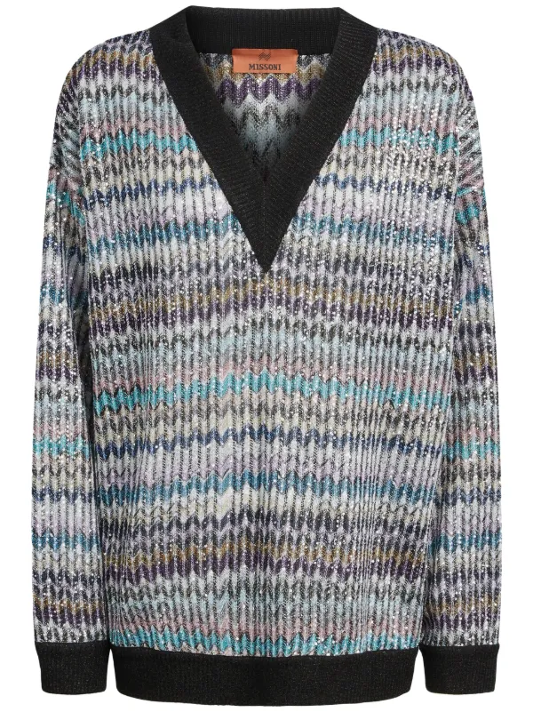 Missoni V-neck Jumper in Grey
