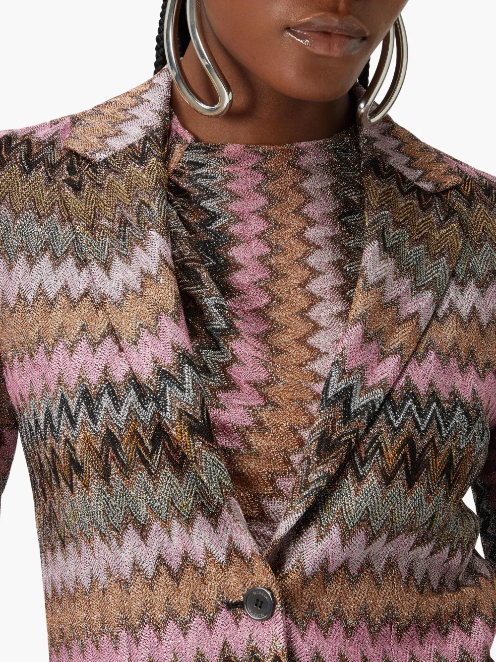 Missoni Lapel Long-sleeved Suit Jacket In Pink