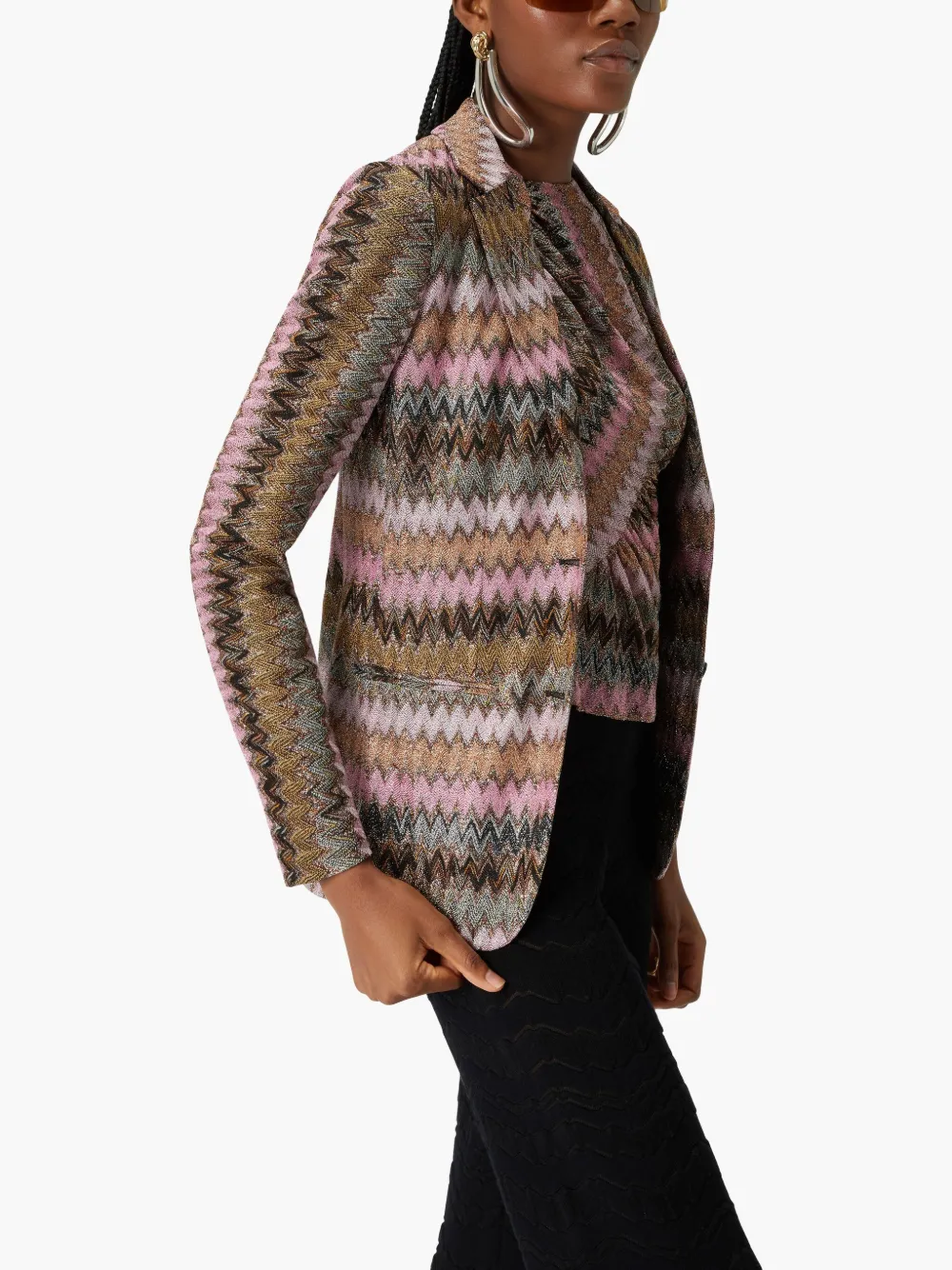 Missoni Lapel Long-sleeved Suit Jacket In Pink