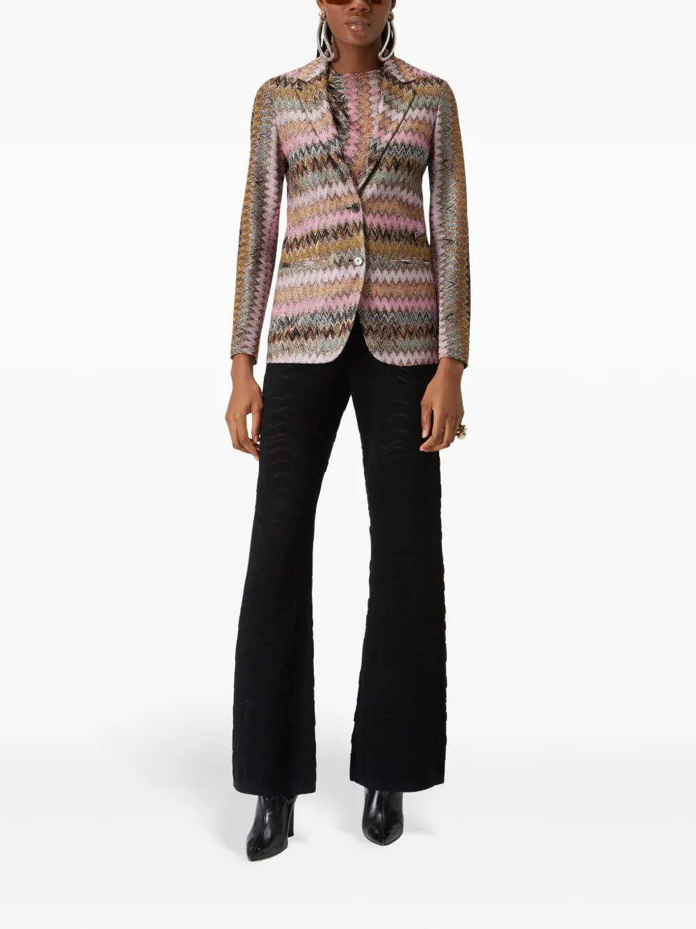 Missoni Lapel Long-sleeved Suit Jacket In Pink
