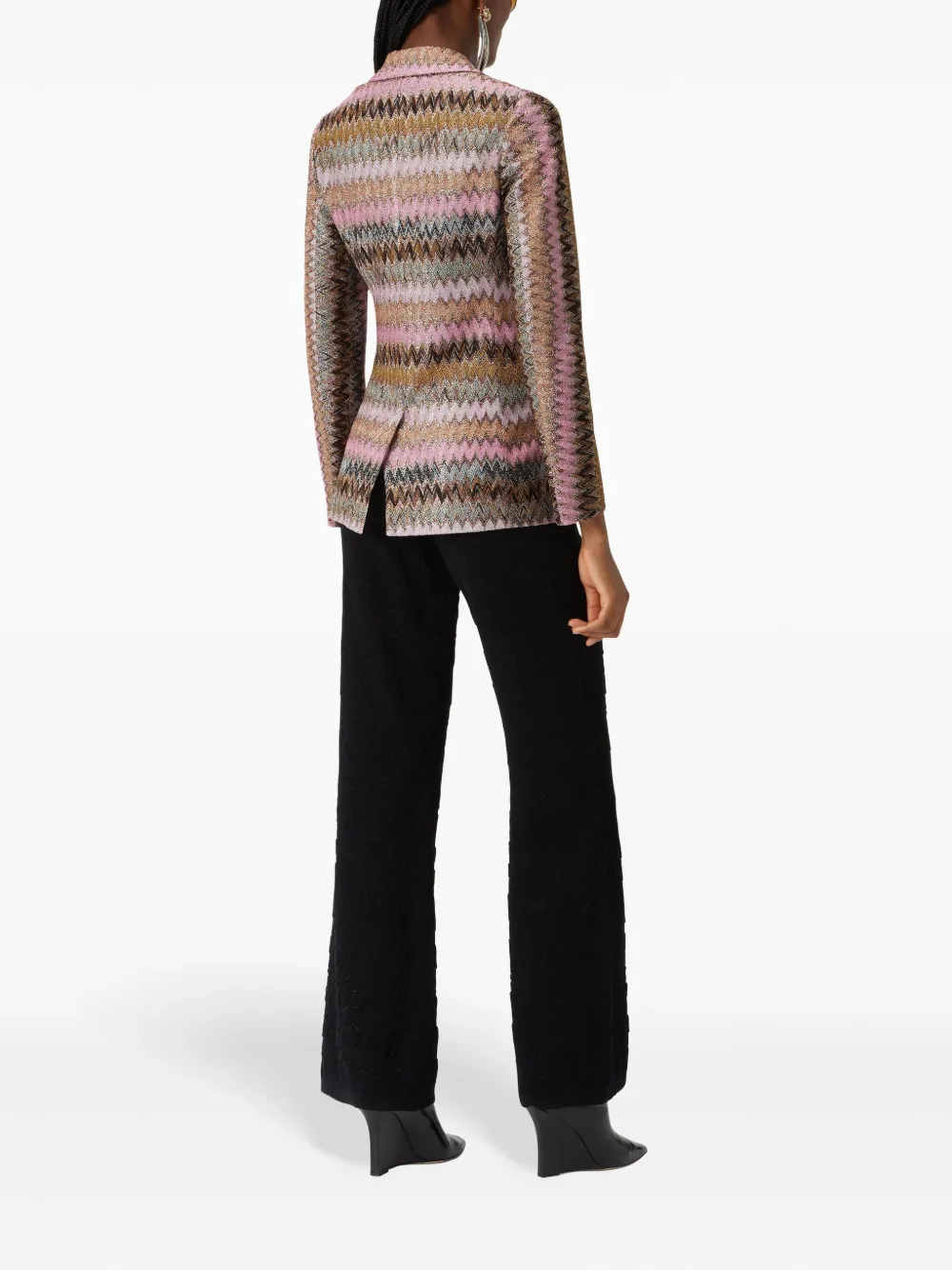 Missoni Lapel Long-sleeved Suit Jacket In Pink