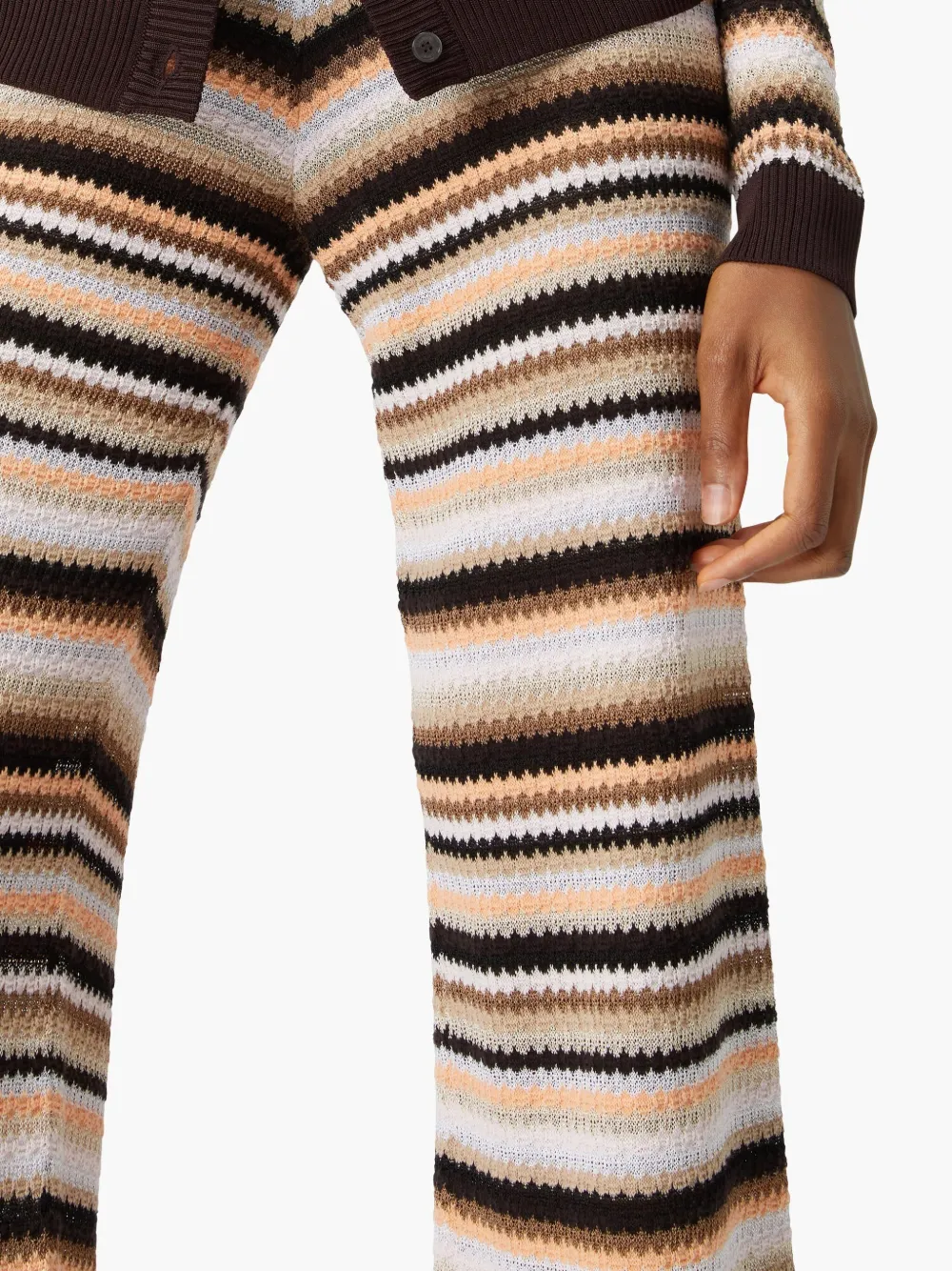 Shop Missoni Stripped Trousers In Neutrals