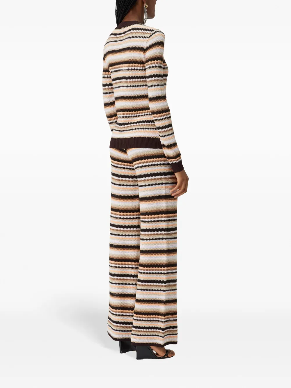 Shop Missoni Stripped Trousers In Neutrals