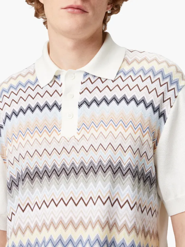 当季大流行 Missoni FARFETCH | White | Shirt Polo Cotton Zigzag トップス