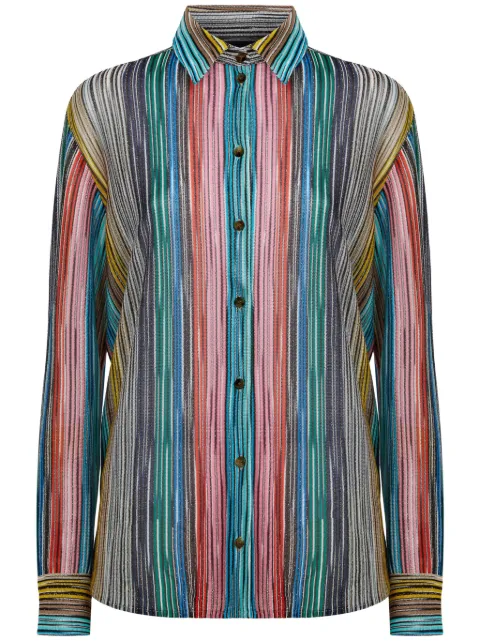 Missoni camisa tejida de canalé con motivo de rayas