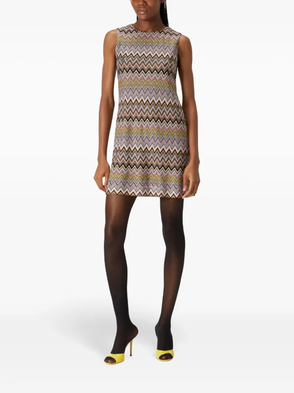 ワンピース MISSONI Missoni Sleeveless Mini Dress Missoni Zigzag Sleeveless Mini Dress | Brown | FARFETCH
