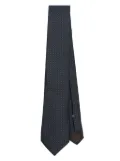 Canali patterned-jacquard silk tie - Blue