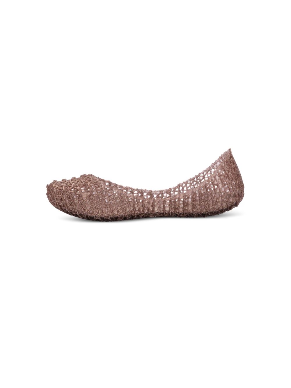 Mini Melissa Campana ballerina's met glitter Bruin