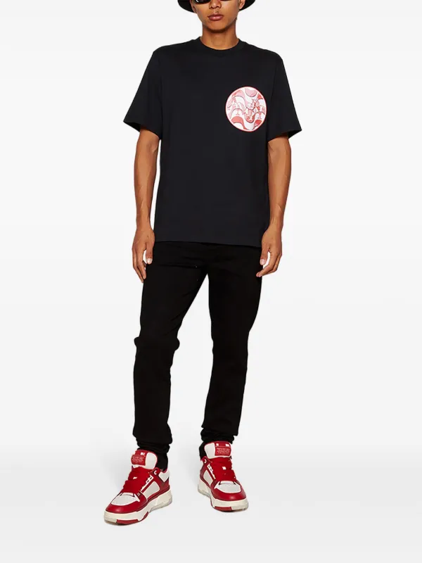 AMIRI wave-print Cotton T-shirt | Black | FARFETCH