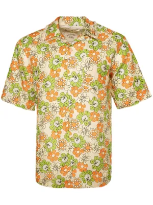 Sacai floral-print Cotton Shirt | Black | FARFETCH CA