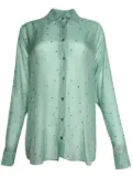 Oséree Gems crystal-embellished long-sleeve shirt - Green