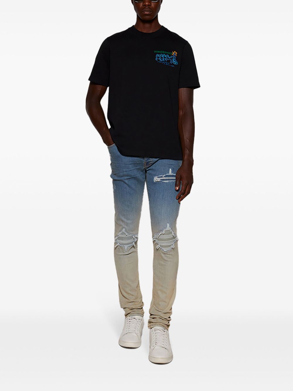 Shop Amiri Mx1 Gradient Jeans In Blue