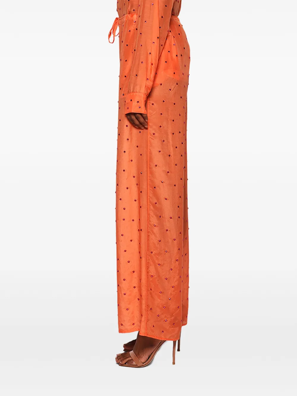 Oseree All-over Gem Trousers In Orange
