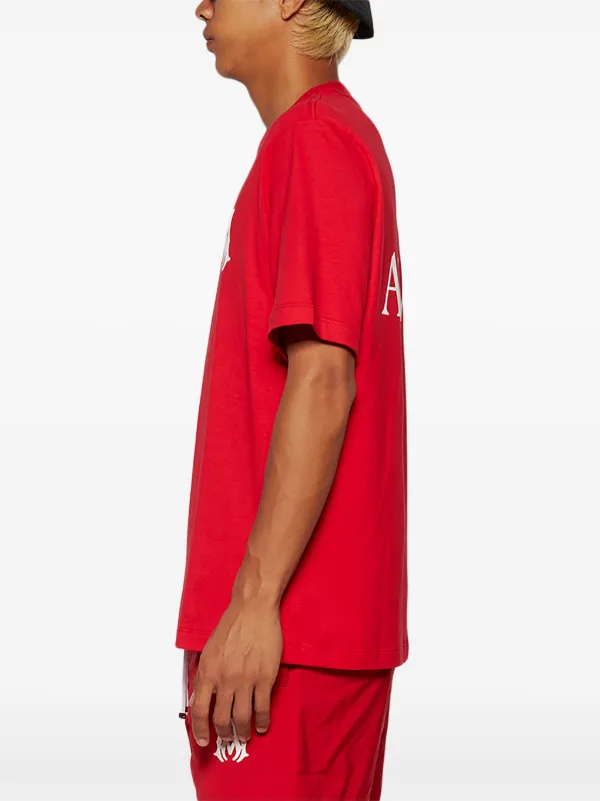 AMIRI logo-print Cotton T-shirt | Red | FARFETCH