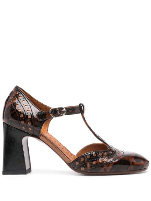 Chie Mihara 85mm Mante leopard leather pumps