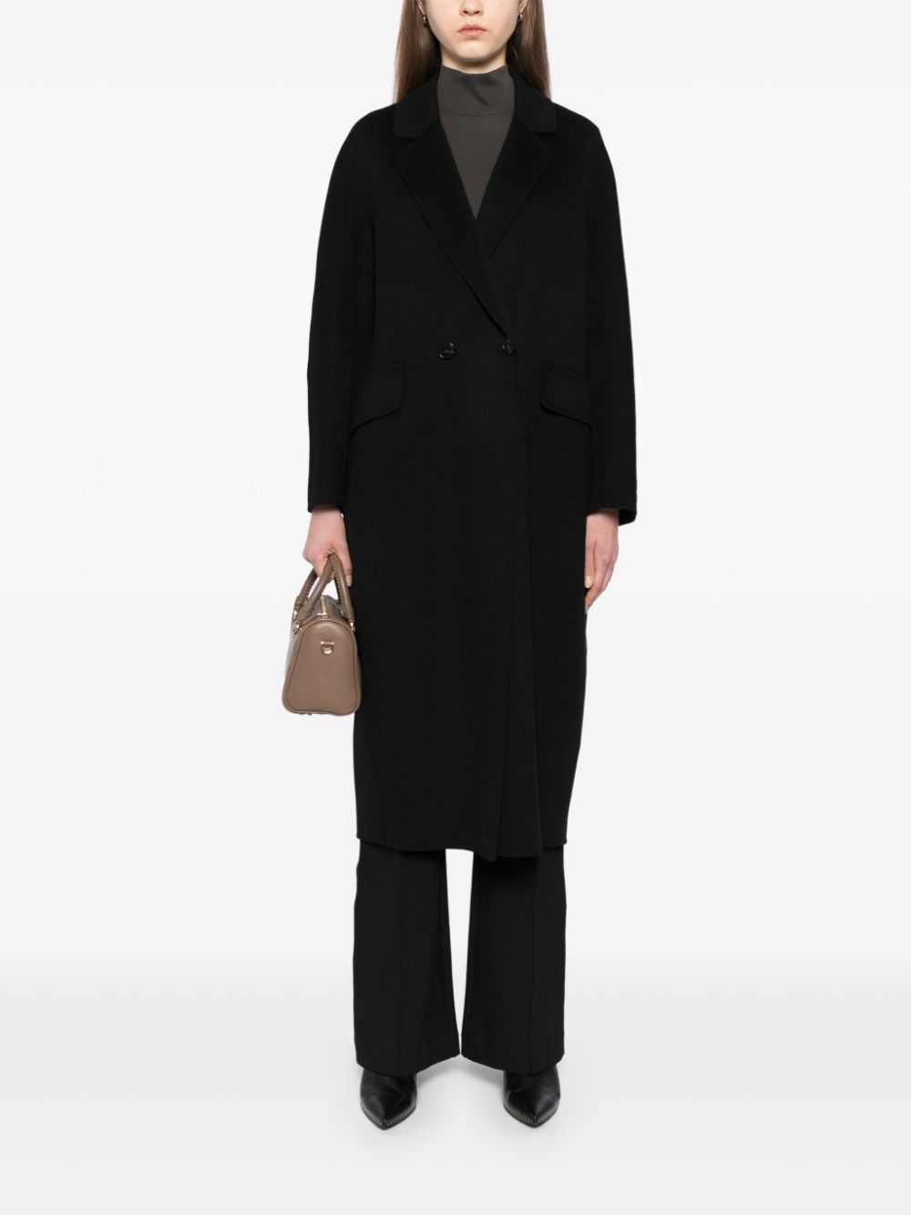 Shop 's Max Mara Virgin Wool Double-breasted Coat In Black