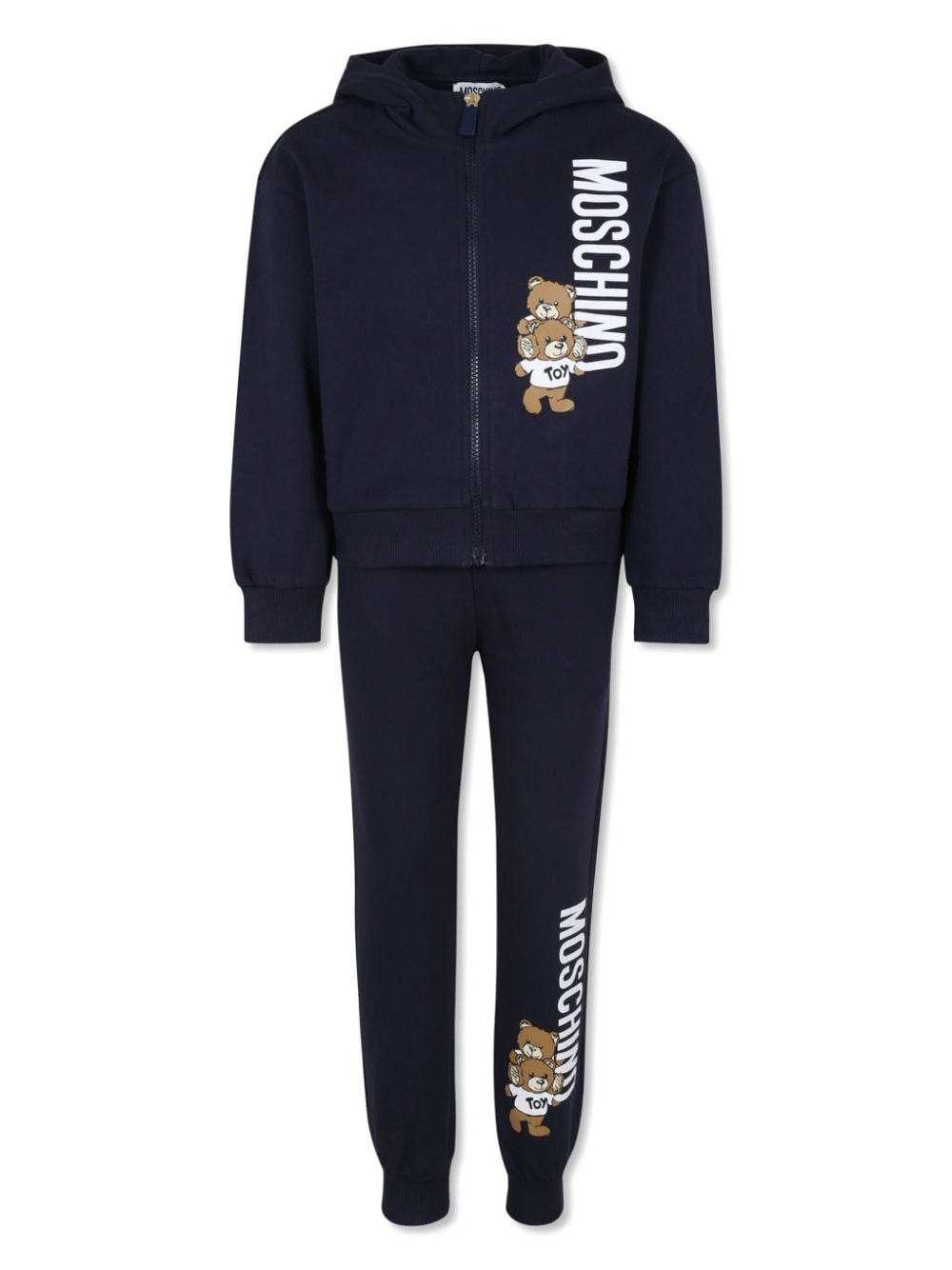 Moschino Kids' Teddy Bear-print Cotton Tracksuit In Blue
