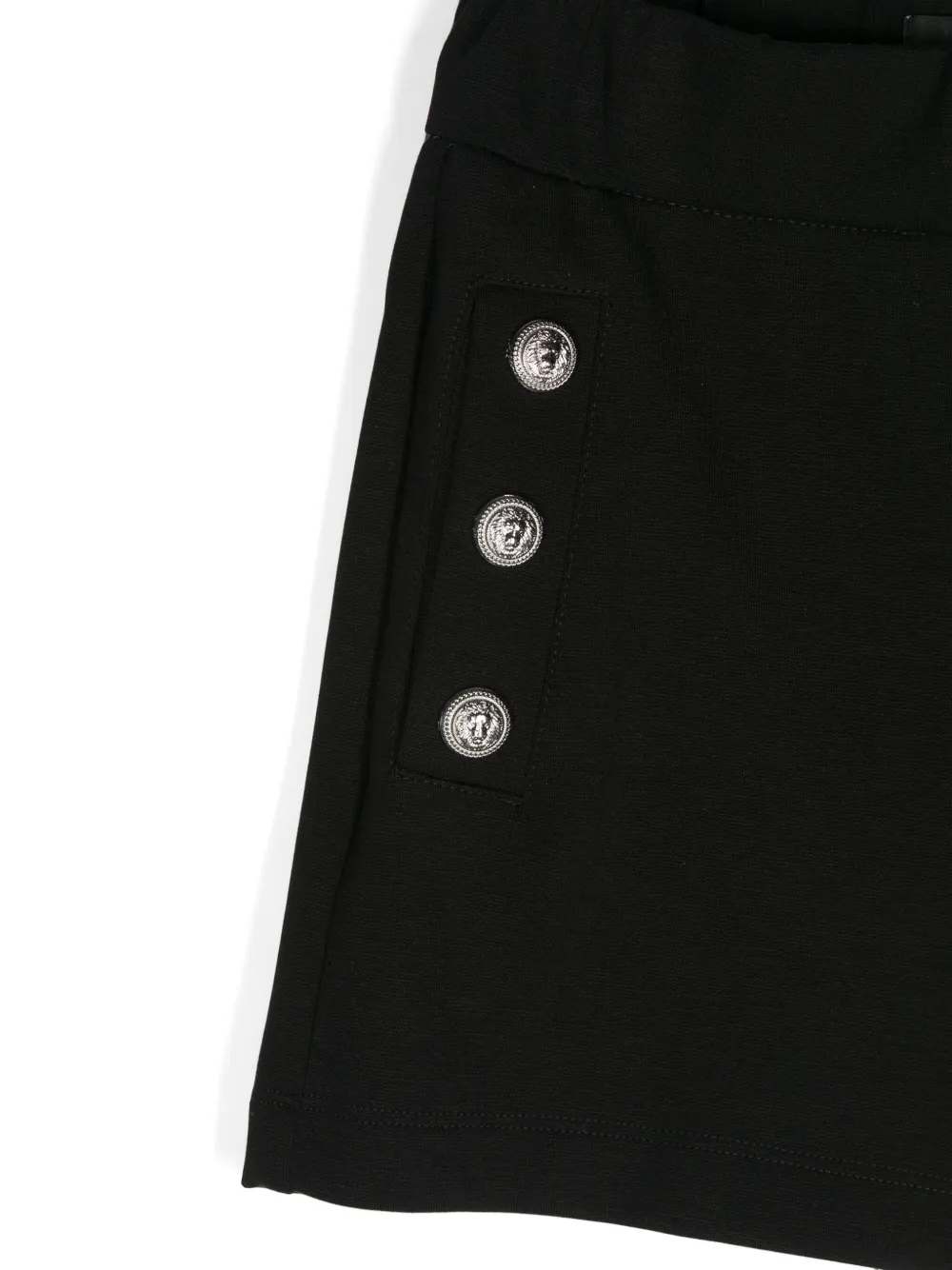 Balmain Kids Shorts met gegraveerde knopen Zwart