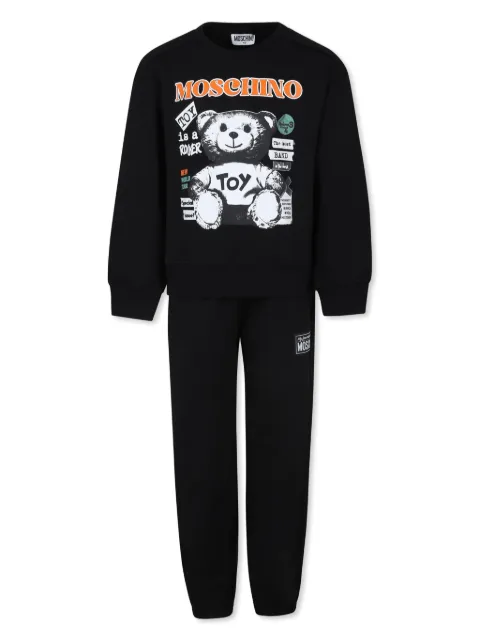 Moschino Kids Teddy Bear-print cotton tracksuit