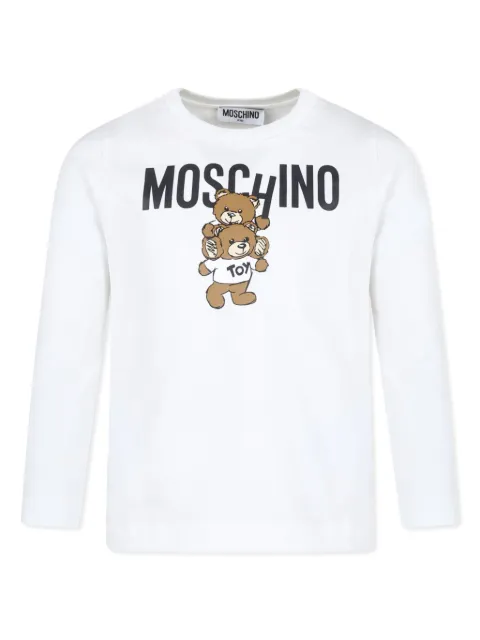 Moschino Kids تيشيرت قطن بطبعة شعار الماركة