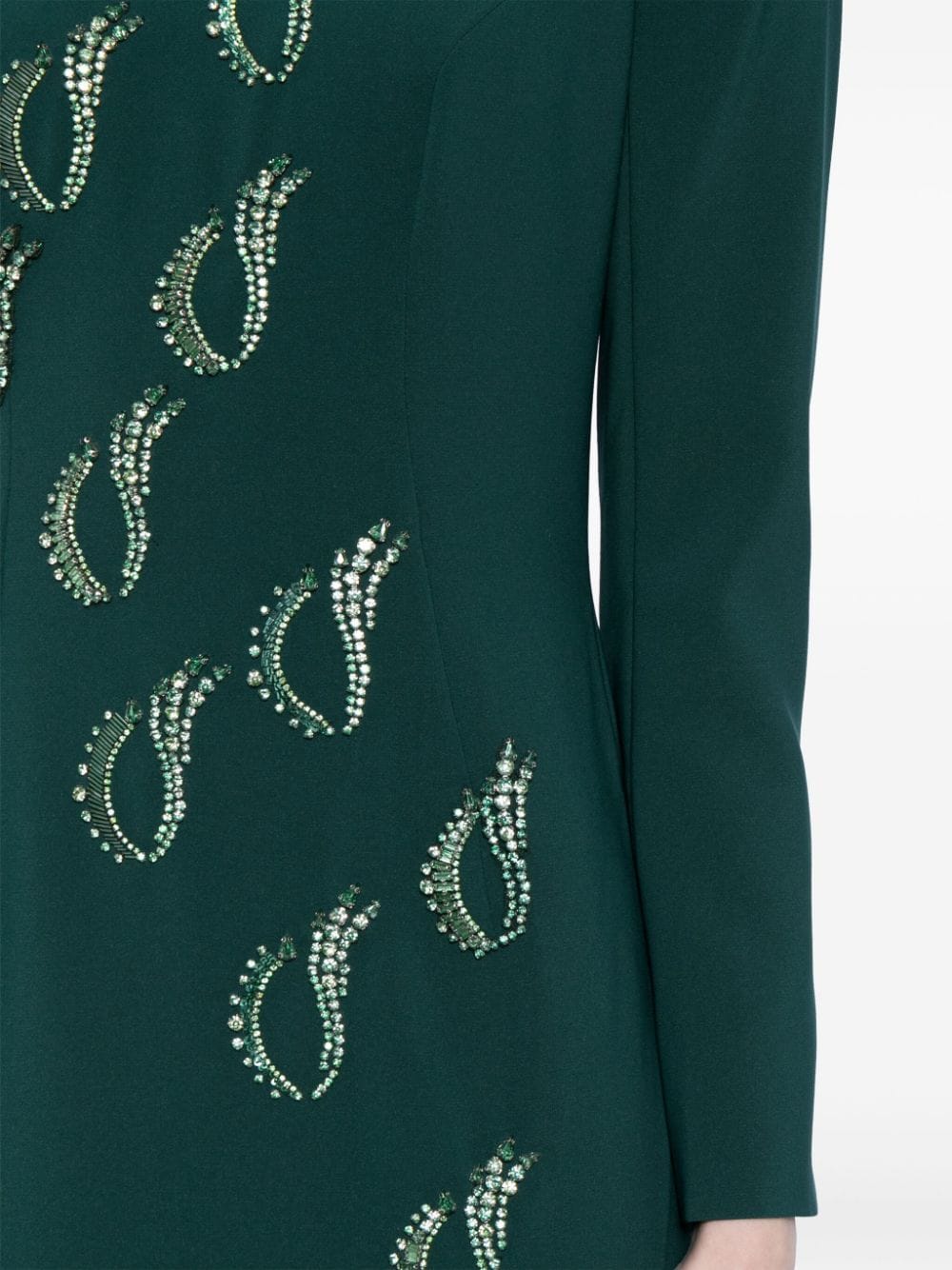 Shop Jenny Packham Jealous Crystal-embellished Gown In Green