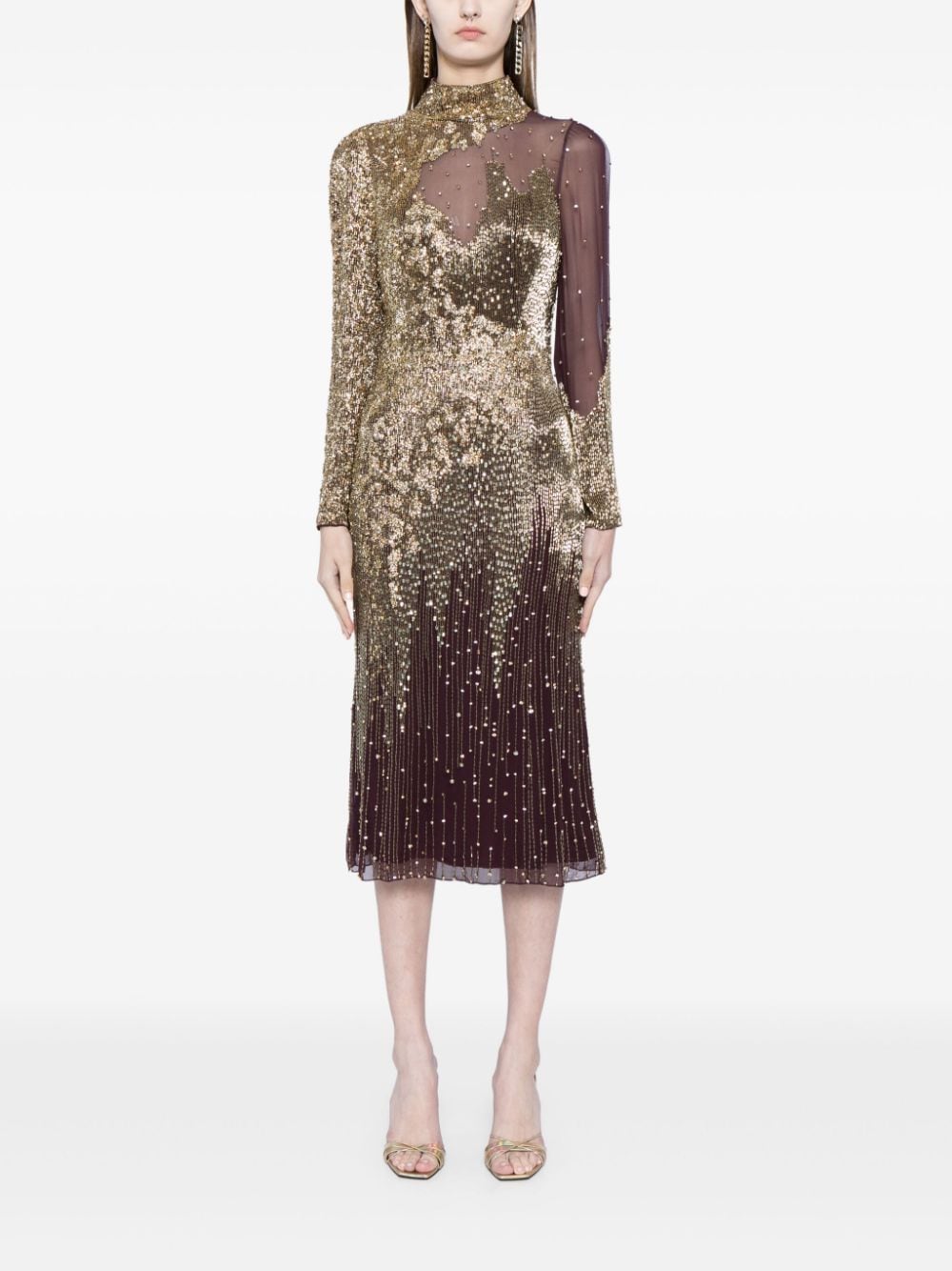 Affordable Jenny Packham Starman sequin-embellished midi dress Women