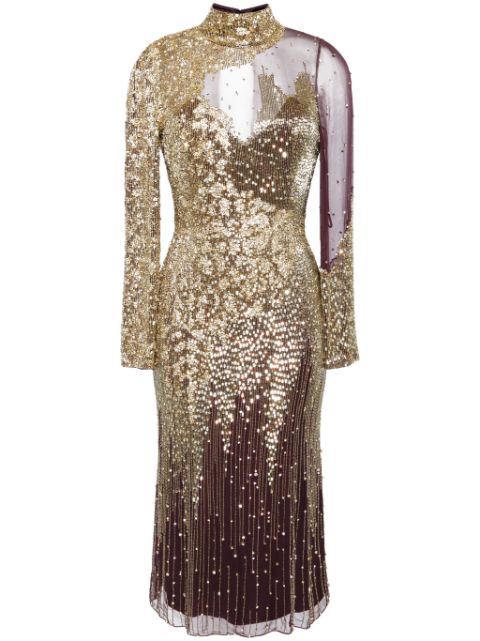 Jenny Packham Starman sequin-embellished midi dress Women