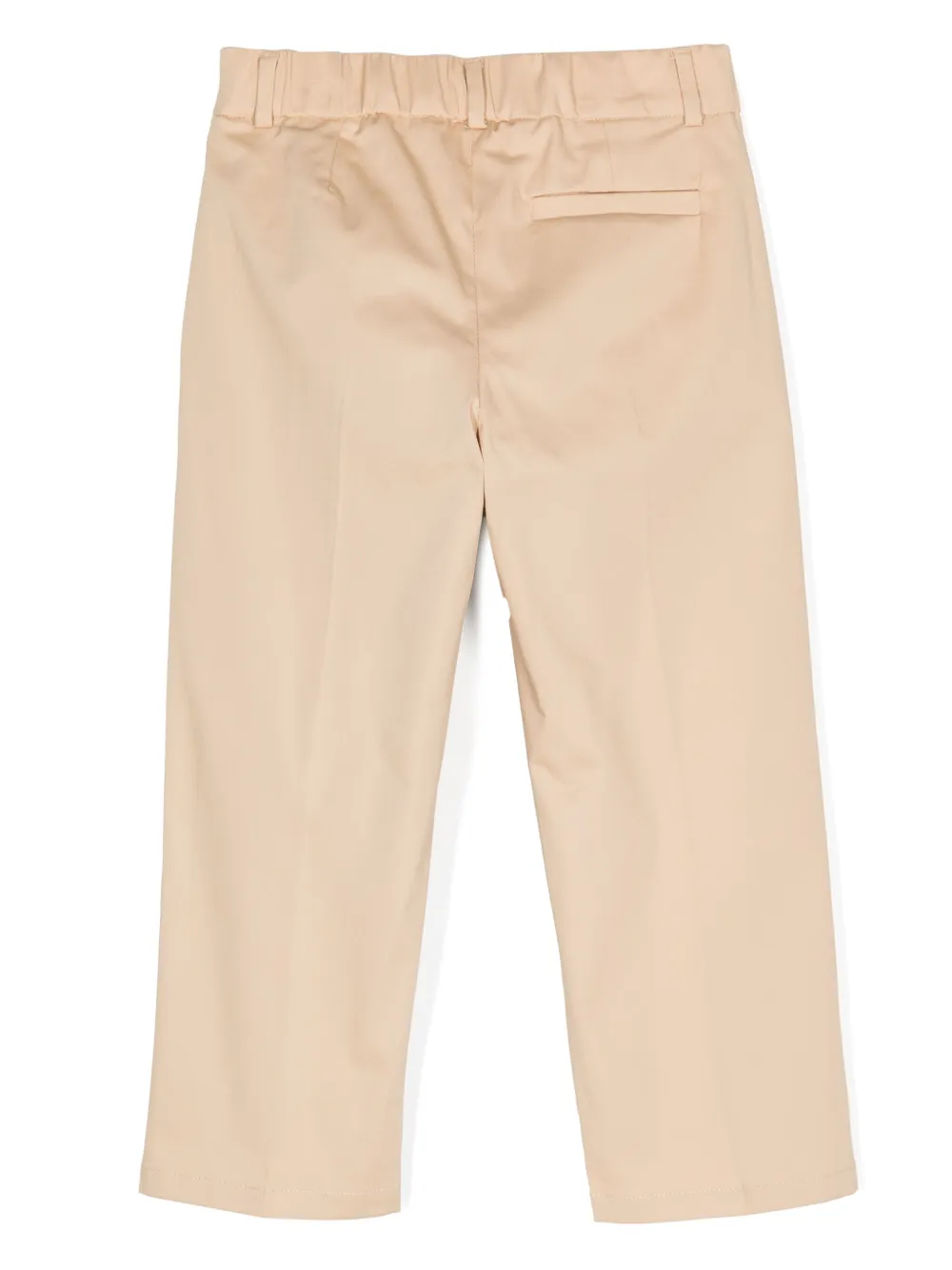 Fendi Kids Pantalon met geborduurd logo en plooi Beige