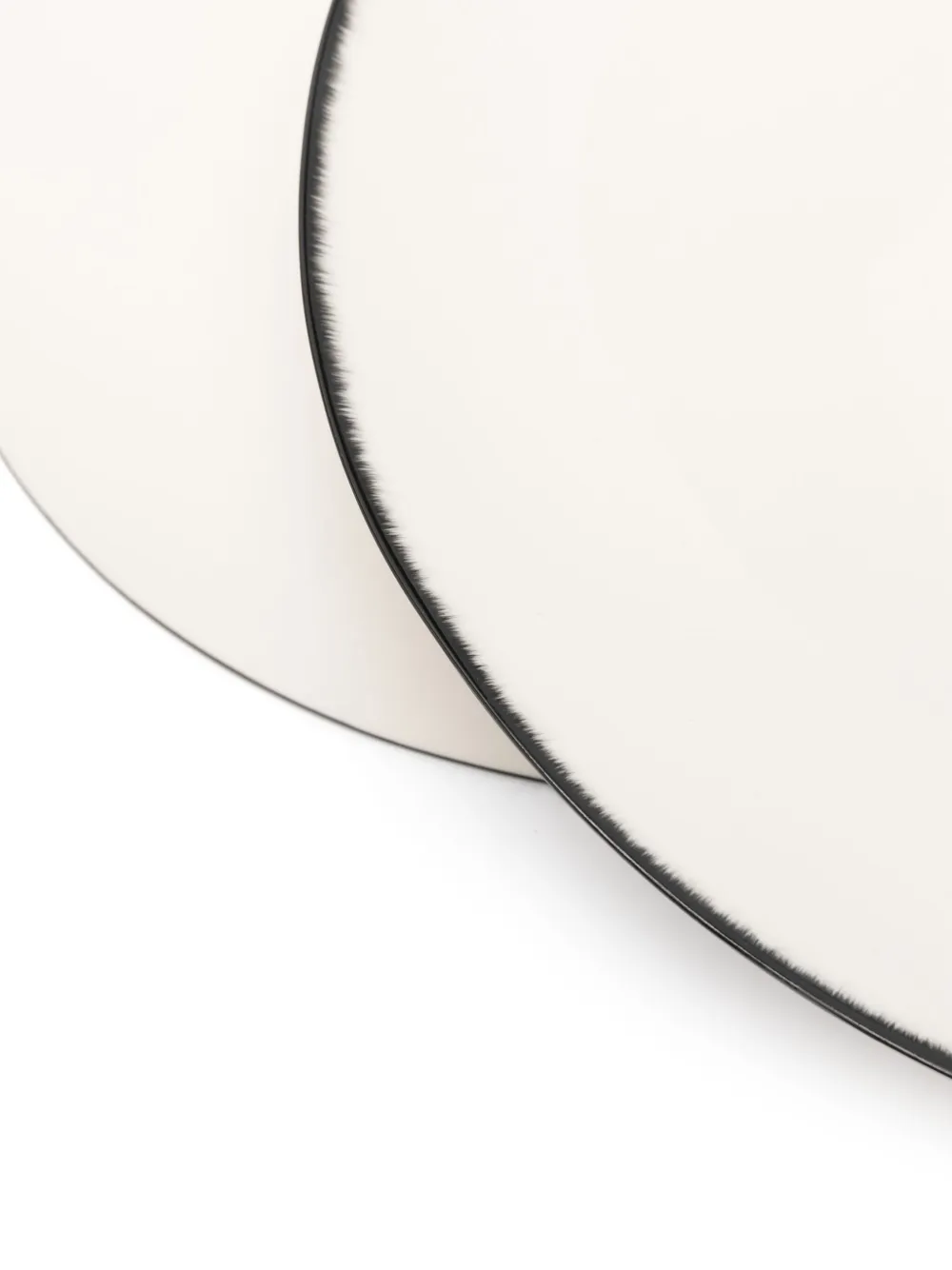 Ann Demeulemeester X Serax Contrasting-edge Porcelain Plates (28cm) In White