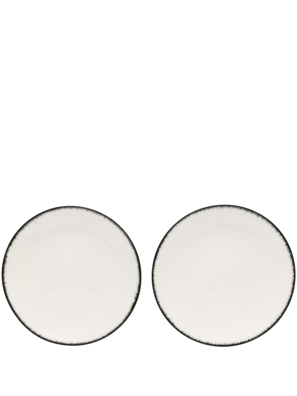 Ann Demeulemeester X Serax Contrasting-edge Porcelain Plates (17.5cm) In White