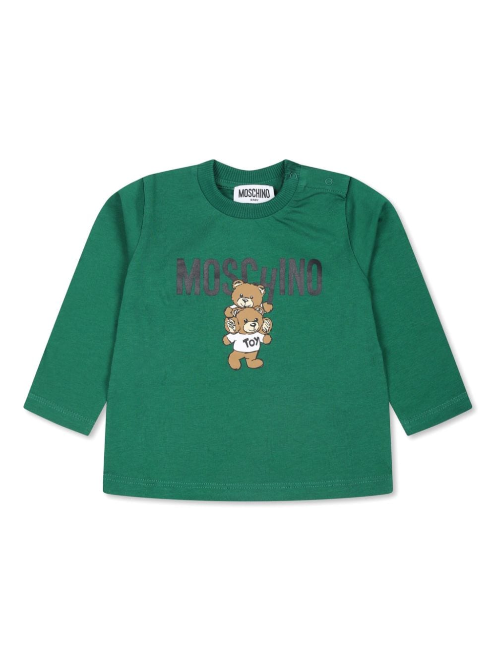 Moschino Babies' Logo-print Long-sleeve T-shirt In Green