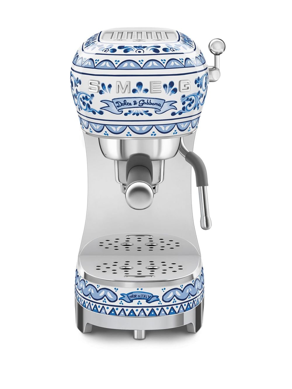 Smeg x Dolce & Gabbana Majolica coffee machine (33cm x 32.9cm) - Blauw
